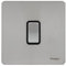 Schneider Electric Interrupteur double en chrome poli avec insert Noir
