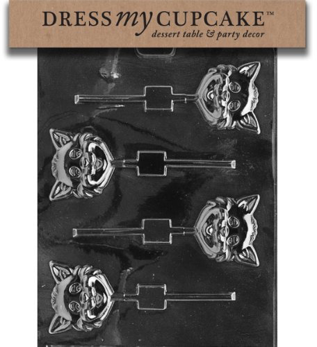 Dress My Cupcake Schokoladenform, Katzenkopf, Lollipop, Halloween