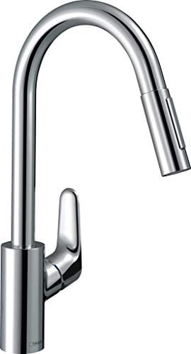 hansgrohe Focus M41 Mitigeur de cuisine 240, avec douchette extractible 2 jets, sBox, chromé, 73880000