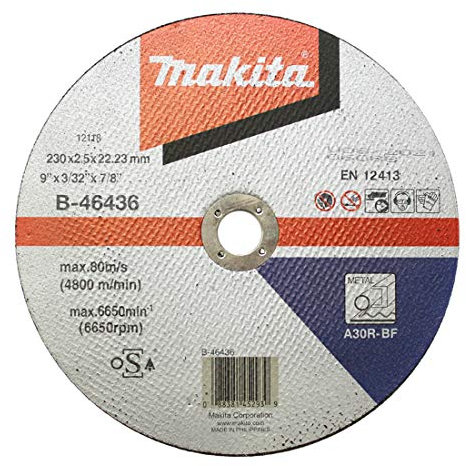 Makita B-46436 Trennscheibe Stahl 230 x 2,5 mm, 1 Stück, für bspw. Stahlrohre oder Stahlprofile, A30R-BF, EN12413, oSa zertifiziert