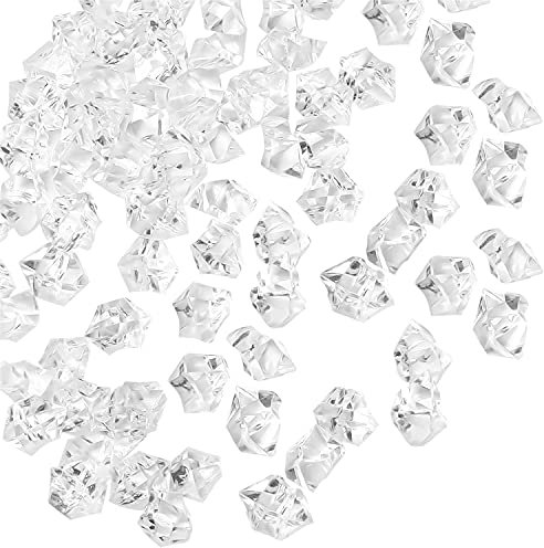 Belle Vous 500Stk Plastik Eiswürfel Deko Diamanten aus Acryl Transparent – 22mm Kristall Deko Acryl Glitzersteine – Diamanten Dekosteine für Hochzeit, Streudeko Diamanten, Tischdeko Diamanten, Party