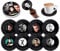 Elvis Presley 8-teiliges Mini-Vinyl-Schallplatten-Untersetzer-Set mit Dose und magnetischem Flaschenöffner