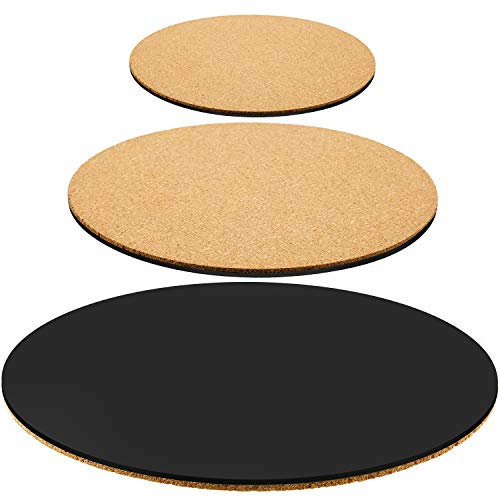 3 Pièces Dessous-de-Verre de Plante en Liège sous-Verres Ronds en Liège Tampon en Liège Bricolage Coussin de Plaque de Plante pour Jardinage, Artisanat (6 Pouces, 8 Pouces, 10 Pouces)