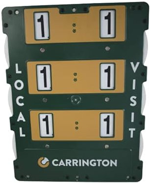 Carrington Tennis Spielstandsanzeige 60 x 46 cm - DEUTSCH - aus uPVC - Wetterfest - schwarz/orange - DEUTSCH (Heim-Gast)