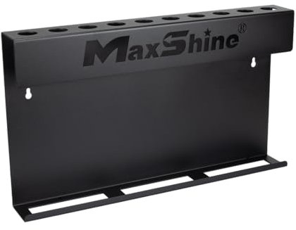 Maxshine Universal Detailing Brush & Spray Bottle Holder - Car Garage & Mobile Detailing Organizer, Holds 10 Detailing Brushes & Trigger Spray Bottles, Space-Saving Auto Detailing Accessories