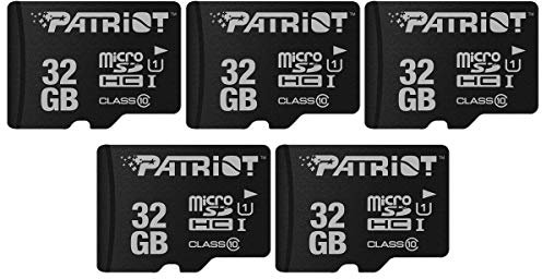 Patriot Memory Carte Mémoire Flash MicroSD LX Serie 32Go - PSF32GMDC105 - Paquet de 5