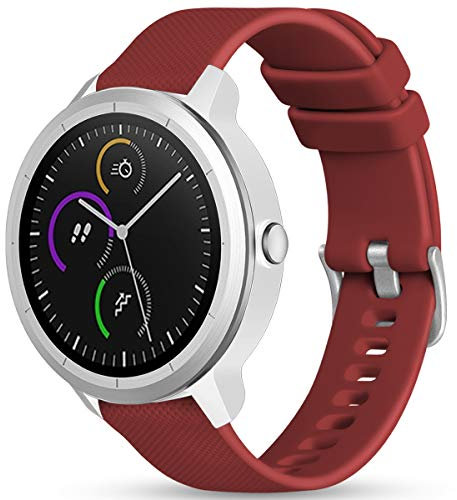 Vobafe Cinturino per Garmin Venu/2 Plus/sq/sq2 Music/Vivoactive 3/Forerunner 55/245/645, Cinturino in silicone morbido da 20mm per Garmin Instinct 2S/Vivomove HR/Fenix 7S,Rosso