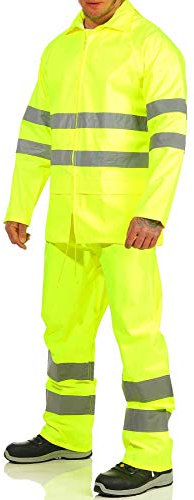 Mivaro Herren Regenanzug Warnschutz EN ISO 20471, hohe Sichtbarkeit, Größe:3XL, Farbe:Neongelb