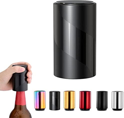 Magnetic Beer Bottle Opener,Push Down Beer Bottle Opener, Beer Bottle Cap Opener with Magnet,Kitchen Gadgets for Men,Beer Gifts for Men Christmas Father's Day