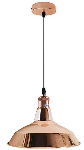 Rose Gold Light Shade Pendant Ceiling Light Set, Rose Gold Light Fitting, Hanging Adjustable E27 60W Lamp Holder, Industrial Vintage Ceiling chandelier for Kitchen, Living Room, Hallway (Bowl)