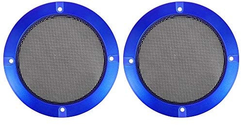 X AUTOHAUX 2pcs 4 Blue Car Audio Speaker Cover Mesh Subwoofer Grill Guard