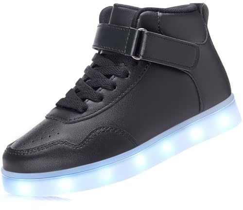 APTESOL Kinder LED Schuhe High-Top Licht Blinkt Sneaker USB Aufladen Shoes für Jungen und Mädchen