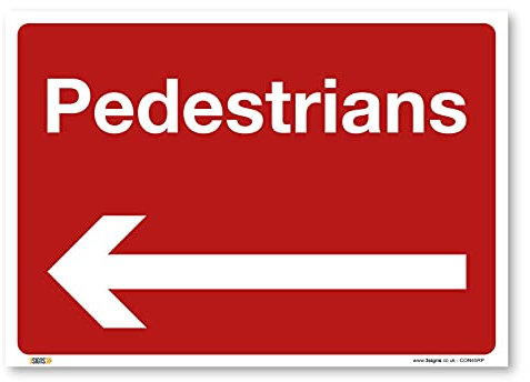 Panneau signalétique de sécurité pour chantier de construction avec flèche gauche A2 594 x 420 mm