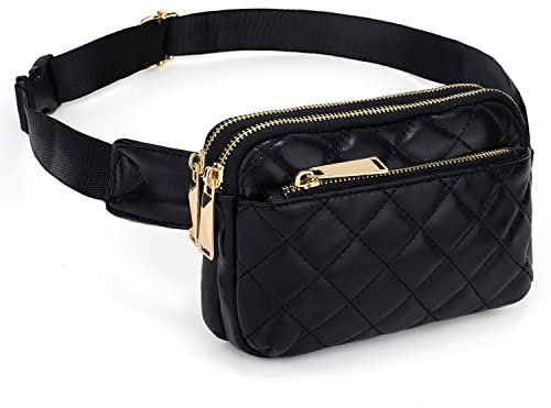 UTO Damen Bauchtasche Mode Rhombische Gesteppte Gürteltasche wasserdichte Leichte Hüfttasche Stylisch für Wandern Sport