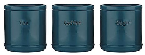Price & Kensington Accents Tea/Coffee/Sugar Container 750ml Set of 3 Piece Teal