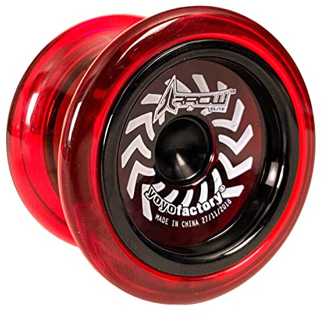 YoYoFactory Pfeil Jojo - Anfängerfreundlich - Extra Lager für nicht reagierendes Spielen (Rot mit schwarzer Kappe)