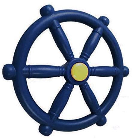 Zpoicaegn Kinder Spielplatz Lenkung Rad, Schaukel Lenkung Rad Aufsatz, Piraten Schiff Lenkung Rad für Klettern GerüSt oder Schaukel Set Blau