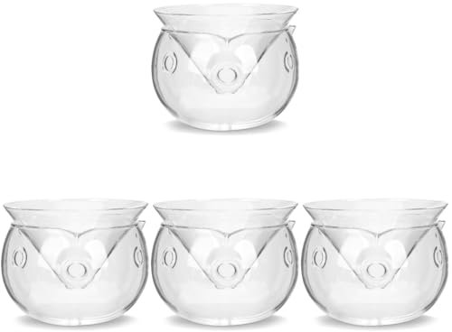 UPKOCH 4 Sets Dry Ice Salad Bowl Sushi Plate Set Salad Containers Clear Glass Bowls Triangle Glass Bowl Dinner Bowl Martinis Glass Salad Bowl Kitchen Supply Novelty Bowl Cooking Shrimp