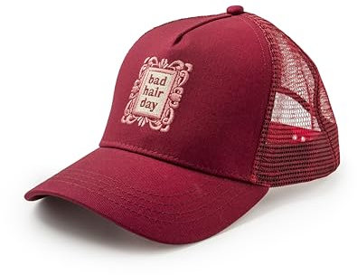 PACIFIC BRIM Trucker-Mütze für Damen und Herren, verstellbare Netz-Seiteneinsätze, Bad Hair Day, Einheitsgröße