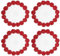 sourcing map Stoff-Untersetzer, 4 Stück, 20,3 cm – gewebte Häkeldeckchen aus Baumwolle, Spitzenstickerei, Tassenmatte mit Blumenmuster für Hochzeits-Party-Dekoration (rot)