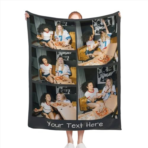 Mraxovid Personalisierte Decke Benutzerdefinierte Decken mit Fotos, Personalisierte Fotodecke für Erwachsene Kinder, Personalisierte Decke Geschenke für Mama, Papa, Freund, Freundin (5 Fotos)