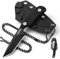 Omesio Tanto Neck Knife Messer mit Clip, hergestellt aus D2 Stahl, Kleines feststehendes Messer G10 Griff Full Tang mit einer Kydex-Scheide und hat eine Klingenlänge von 8,3 cm