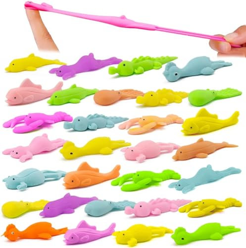 EKKONG 12 Stück Slingshot Finger Toys,Lustige Fliegende Schleuder Spielzeug, Party Spielzeug für Kinder - Zufällige Farbe (Ozean)