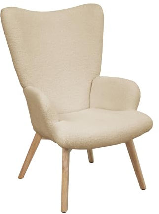 SVITA Olav Sessel Ohrensessel Loungesessel Relaxsessel mit Armlehne mit hohem Rücken modern bequem robust Wohnzimmer Schlafzimmer Esszimmer Hellbraun