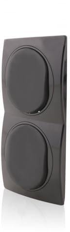 Intratec Nobilis 2x Wand Wechselschalter Ein-Aus ABS 10AX 250V Schwarz Ø60mm & 2er Rahmen vertikal 80x151mm