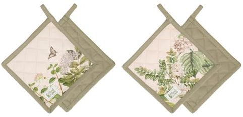 Nuvole di Stoffa Presina quadrata da cucina in cotone Herbarium Shabby Chic 18x18 cm 2 varianti (1pz) B