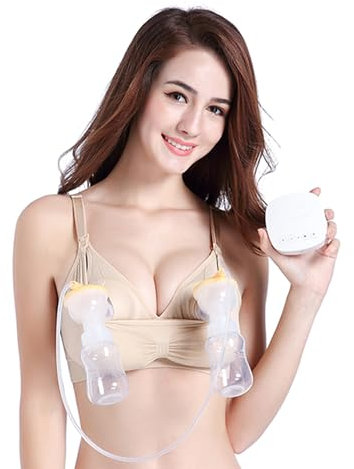 Baycat 2 Pack Hands-Free Bra, Hands-Free Nursing Bra, Maternity Bra, Easy Breastfeeding, Comfortable Breast Pump Bra, Adjustable Nursing Maternity Bra for Breastfeeding(XL,Flesh Color)