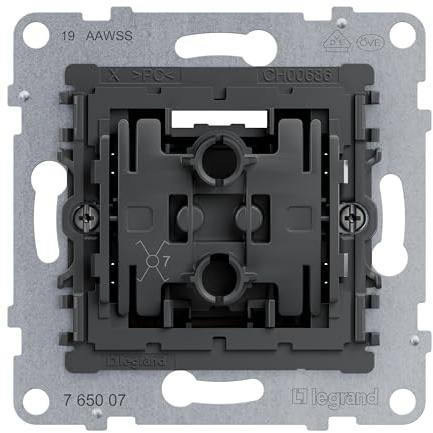 LEGRAND, SEANO Kreuzschalter-Einsatz, Schraubklemmen, LED-Beleuchtungsfunktion nachrüstbar (Artikelnummer: 764526), LED-Kontrollfunktion nachrüstbar (Artikelnummer: 764521), 10 AX, 765007