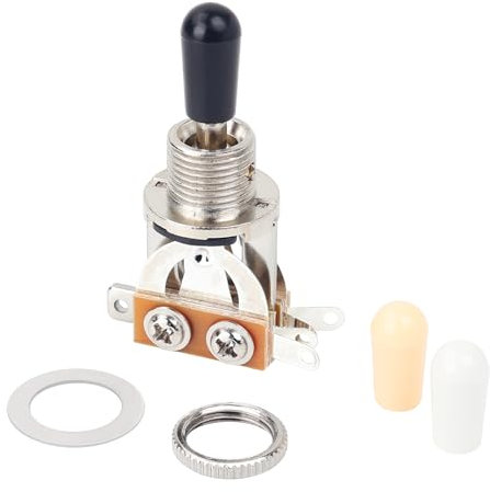 Banworks Metric 3-Wege-Kippschalter Tonabnehmer-Wahlschalter für Epiphone EPI LP Les Paul Style Gitarre JT/DWQ-01, Chrom mit schwarzer Spitze