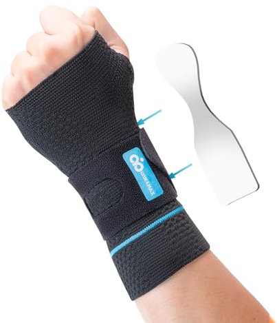 INDEEMAX Handgelenkstütze mit Metall Bionischer Karpaltunnel Schiene, Atmungsaktiver Handgelenk Bandagen fur Arthritis,Sehnenscheidenentzündung, Handgelenkschiene Frauen Männer(Linke Hand,M)