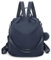 OLIVIA WONG Mochila antirrobo Impermeable para mujer (13L)| Mochila Convertible en bolso con pompom y Asa desmontable de adorno - AzulMarino