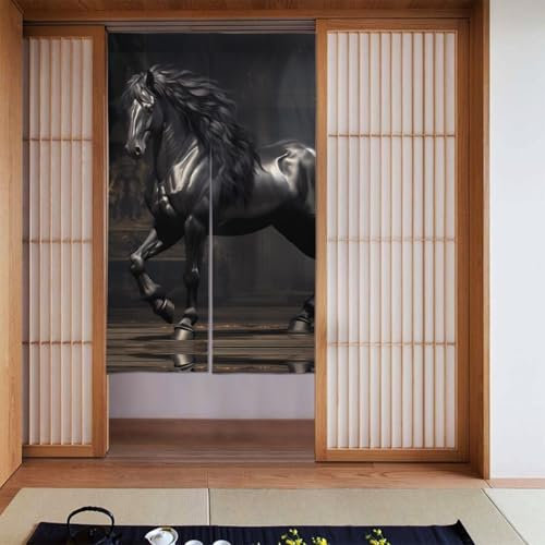 YYHHAOFA Dekorieren Sie Vorhänge, 2 Stück, Verdunkelungsvorhänge für Schlafzimmer, 142 x 86 cm, mit schönen Pferdemotiven