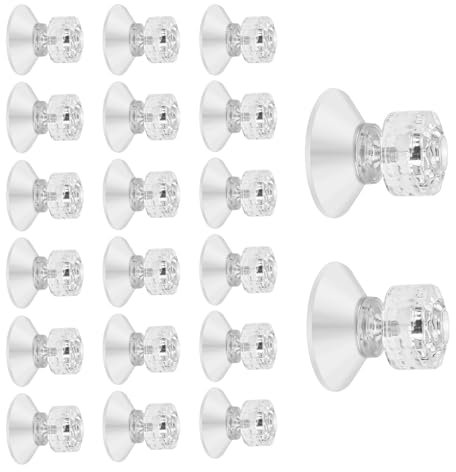 HERKINDNESS 20 Stück Saugnapf mit Gewinde, Transparente PVC Saugnäpfe mit Gewinde, 30 mm Saugnäpfe für Glasplatten, mit Gewinde-Saugnapf, zum Aufhängen von Gegenständen an Fenstern und Spiegeln