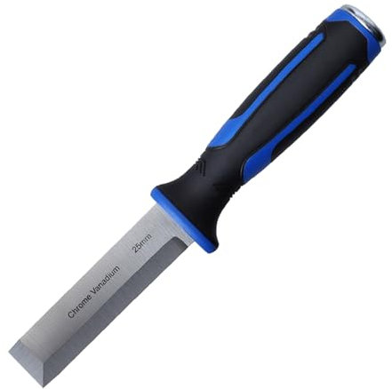 Crafted from Premium CR V Steel, High Efficiency Wood Chisel Tool Set, Rubber Coated Handle, Blade Cover, Versatile for Carving, Trimming, Edge Planing, Cutting, Woodworking