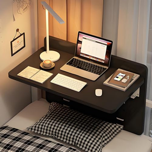 Klapptisch Am Bett Im Schlafsaal, Wandschreibtisch Klappbar, An Der Wand Montierter Klapptisch, Wandklapptisch Holz Wandtisch Klappbar Platzsparender Schwebender Schreibtisch L60xW30cm(L23.6xW11.8in)(