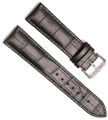 kongsou Lederarmband Uhrenarmband Für Tissot Uhrenarmband Für Seiko Zubehör Armband(Black,19mm)