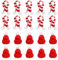 Hioip 20 Stück Mini Weihnachtsmütze und Schal Set, mini Weihnachtsmannmütze Mützen Zum Basteln Nikolausmütze Mini-Strickmütze für Weihnachten Party Weinflasche Abdeckung Puppenhaus DIY Dekoration