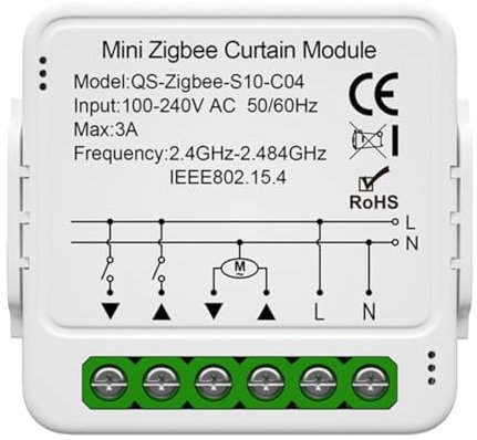 Module de Commutateur de Rideau Intelligent Tuya Zigbee pour Moteur Électrique de Volet Roulant, Application Smart Life, Télécommande, Installation Facile