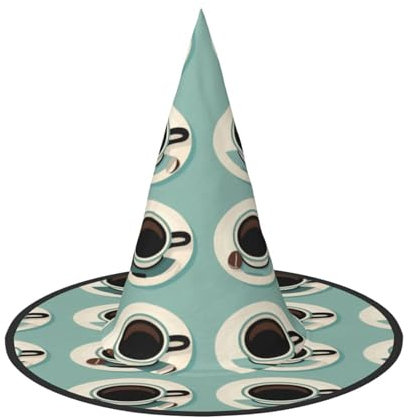 RAIZHE A green coffee cup Spooktacular Halloween Witch Hat 1 PCS Premium Costume Accessory for Parties Carnivals Role-Playing Halloween hat