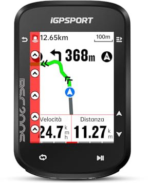 iGPSPORT BSC200S Ciclocomputer Bici GPS, Navigazione Percorso Colori Schermo Guida Continua Rilevamento Movimento Navigazione One-Touch Compatibile Radar Intelligente Fanale Posteriore