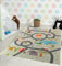 the carpet Happy Life Kinderzimmer, Kinderteppich, Spielteppich, Straßenteppich, Straße, Dschungel, Tiere, Auto, Dschungel-grün-2, 140 x 200 cm