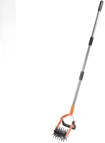 Fräse für Garten und Rasen, Edelstahl Bodenlockerer mit Unkrautmesser zum Bodenmischen, Nachsäen von Gras, Handfräse, Bodenglätter Gartenwerkzeug Rasenpflegewerkzeuge für zu