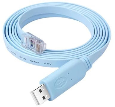 hioseyre USB to Ethernet Cable,usb to rj45 adapter, Compatible Replacement USB Console Cable for Cisco, Windows/Vista/MAC/Linux (1.8m/6 Ft, Blue)