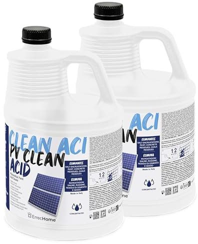ErrecHome PV Clean Acid, Pulitore Acido per Pannelli Impianto Fotovoltaico, Formula Concentrata, 10 L (2 x 5 L)