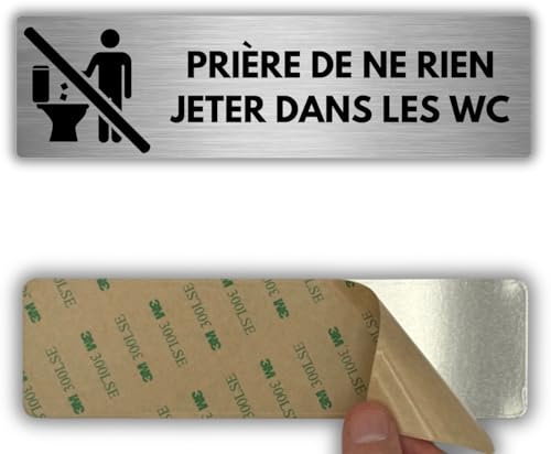 LEIASA | Panneau Adhésif Ne Pas Jeter - 5x18 cm - Épaisseur 0,8 mm - Aluminium - Panneau Interdiction de Jeter - Signal Ne Pas Déposer - Autocollant 3M - Avertissement Ne Pas Jeter