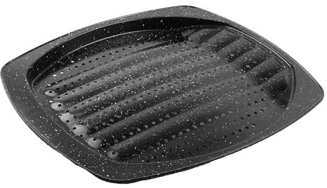 KARL HAUSMANN Backblech mit Löchern für Pommes Frites - 39x34 cm - Karbonstahl Antihaft Schwarz Marmor - Lochblech Backofen - lochbackblech - Gelochtes Blech Für Gleichmäßiges Knuspern